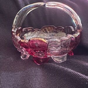 Floral Glass jewelry/candy dish